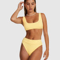 Womens Tezzy Rib Scooped Bralette Bikini Top