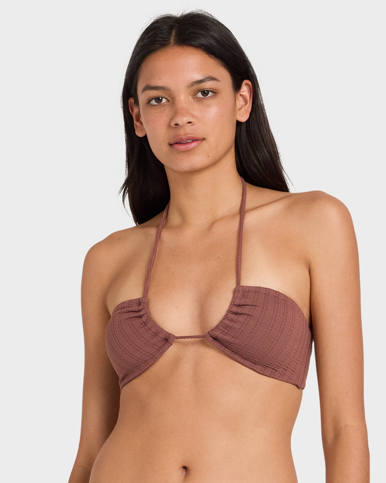 Womens Pucker Bandeau Bikini Top