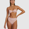 Womens Retro Waves High Rise Bikini Bottom