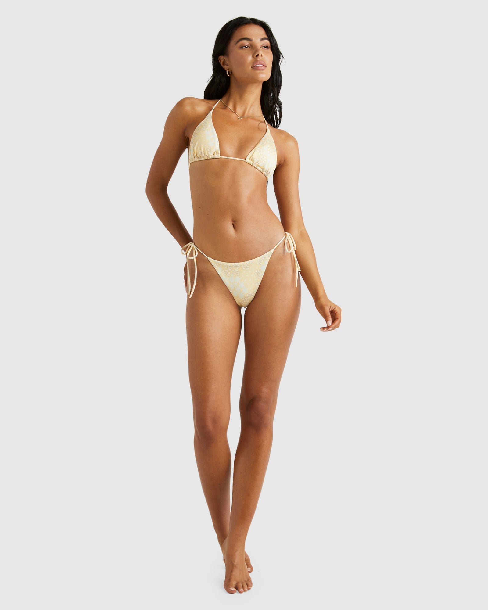 Womens Floral Collage Medium Tie Side Bikini Bottom