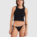 Womens Solid Skimpy Tie Side Bikini Bottom