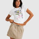 Womens Neon Lights Shrunken T-Shirt