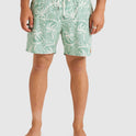 Mens Exotica Print 17" Elastic Swim Shorts