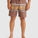Mens Fronds Divide 17" Elastic Swim Shorts