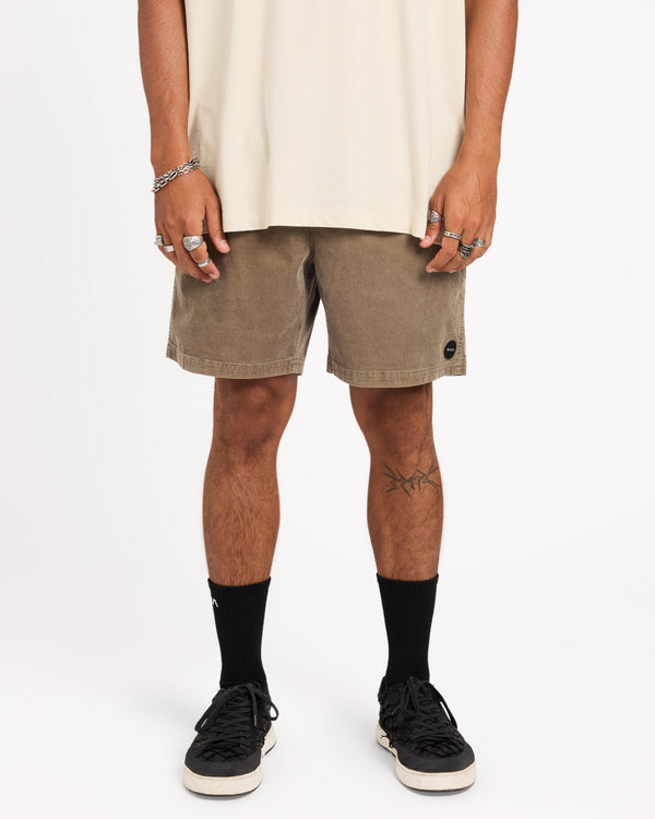 Mens Escape II Corduroy Elastic Waist Shorts