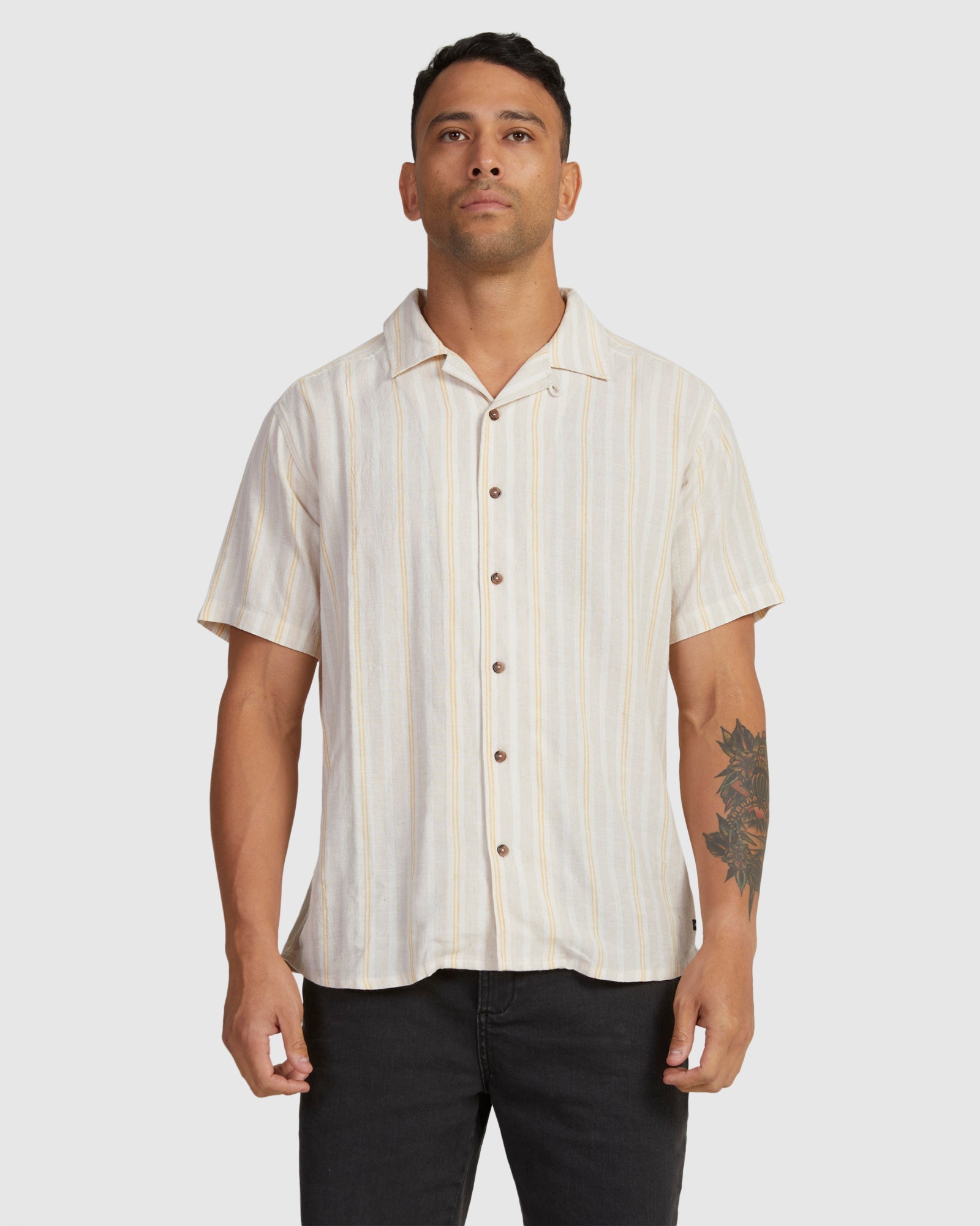 Mens Beat Stripe Shirt - S | RVCA AU