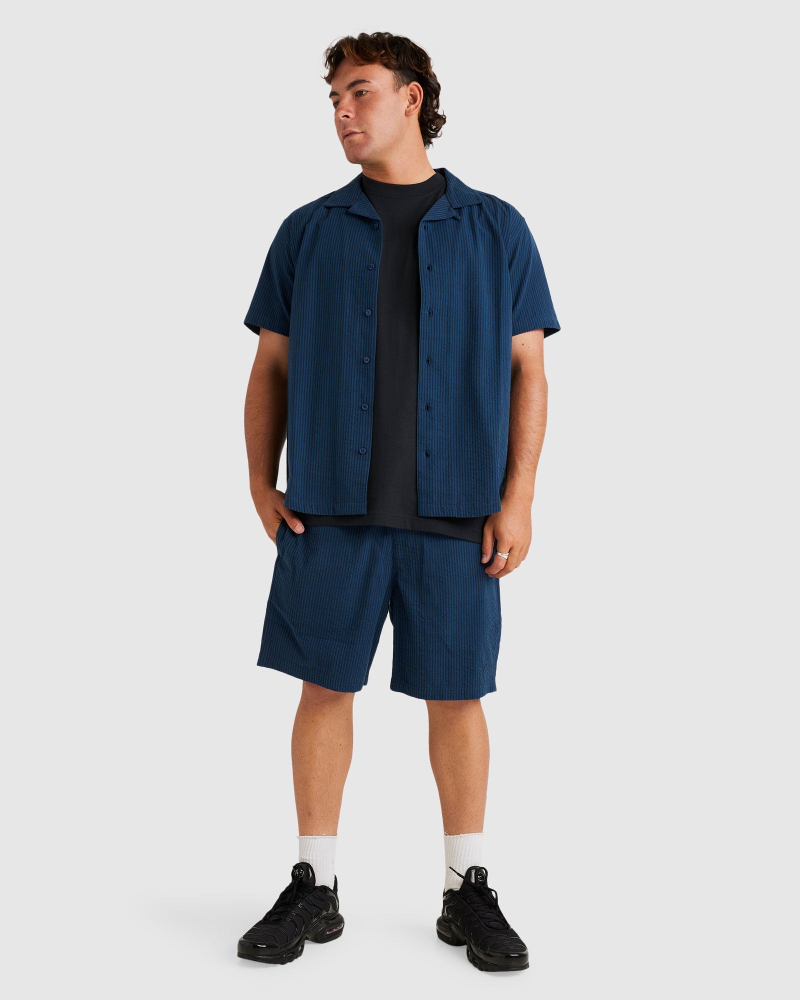 Mens Seered Stripe Shirt