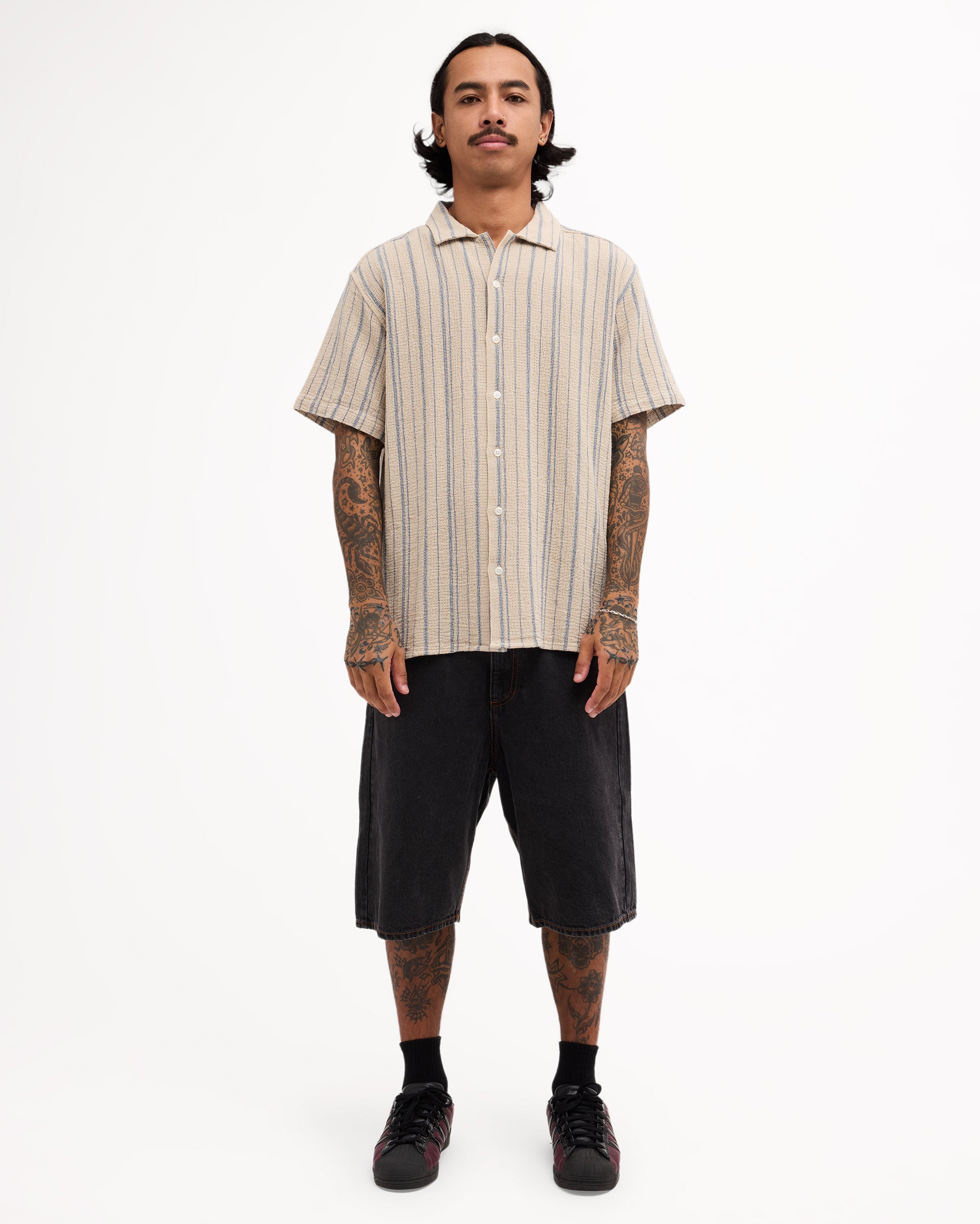 Mens Vacancy Stripe Short Sleeve Shirt